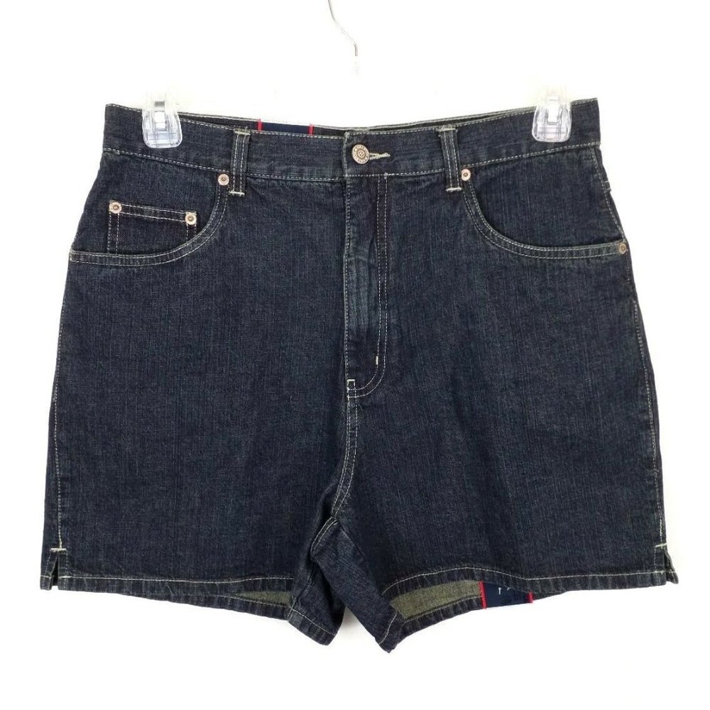 Halston Jeanswear Dark Wash High Waist Denim Jean Shorts Womens Size 12 NWT